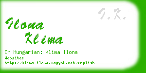 ilona klima business card